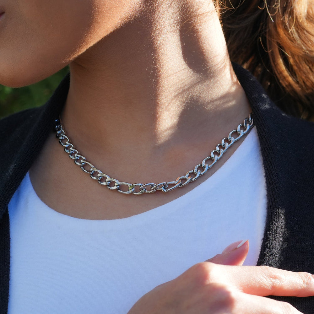 BROMLEY : Collier chaîne à maillons cubains audacieux en argent pour femme ou homme