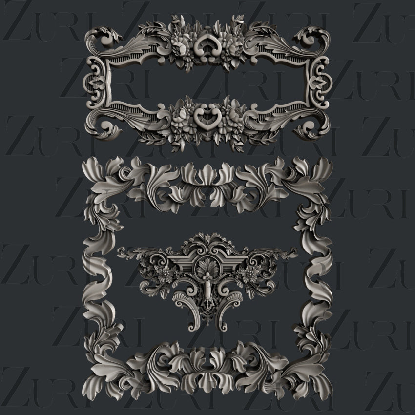 Zuri Designs Baroque Frames Set 2