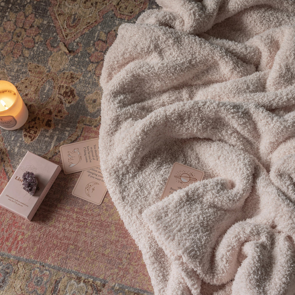 Primrose Pink Solid Double Layered Print Extended Throw