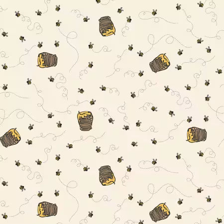 Riley Blake - Winnie the Pooh - Bees Cream - C17004R-CREAM — Cottage Quilting Ltd.