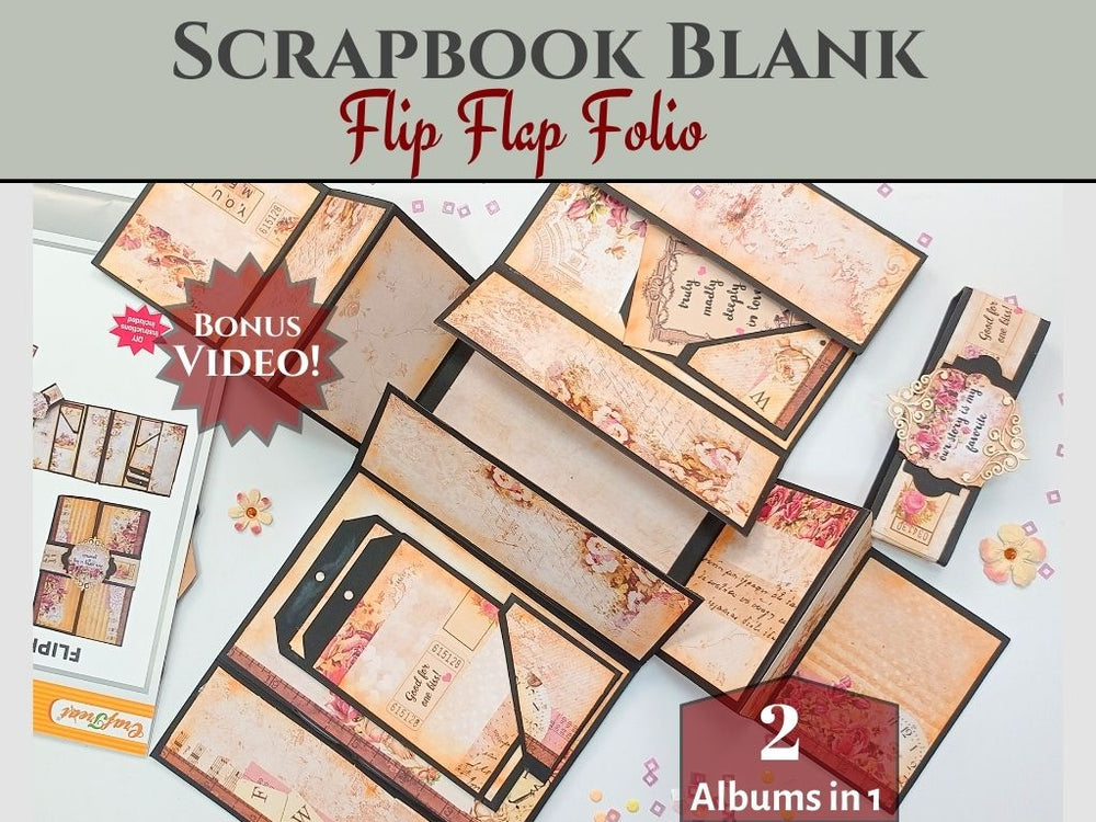 CrafTreat Blocs de Scrapbooking - Porte-Feuillet FlipFlap - Noir et Couleur Kraft