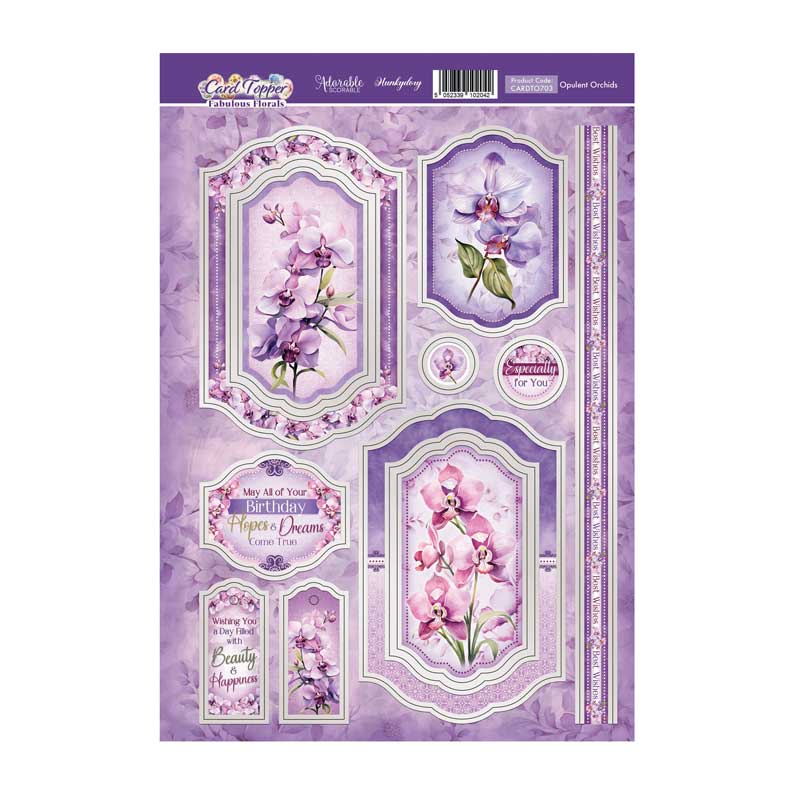Feuille de décoration de carte Orchidées opulentes