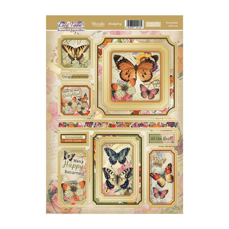 Feuille de Topper Carte Fait Main avec Amour