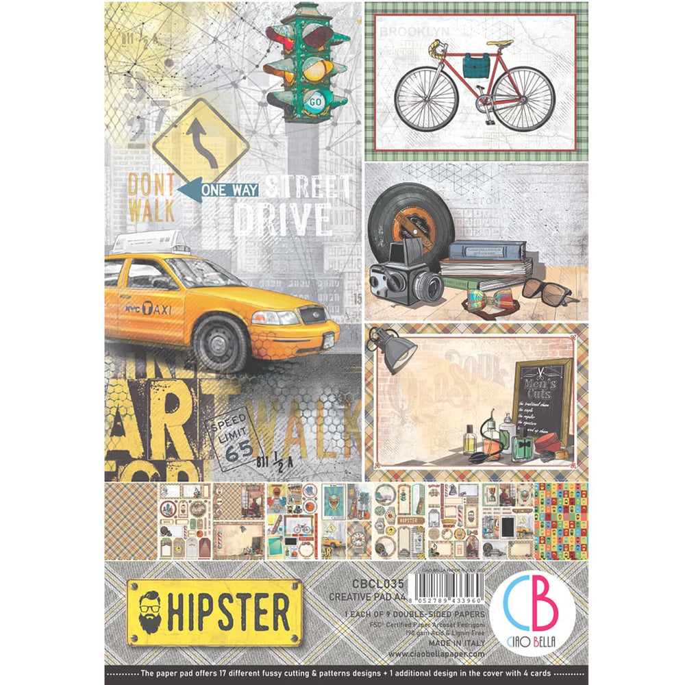 Ciao Bella Hipster Creative Pad A4 9/Pkg — Ecstasy Crafts
