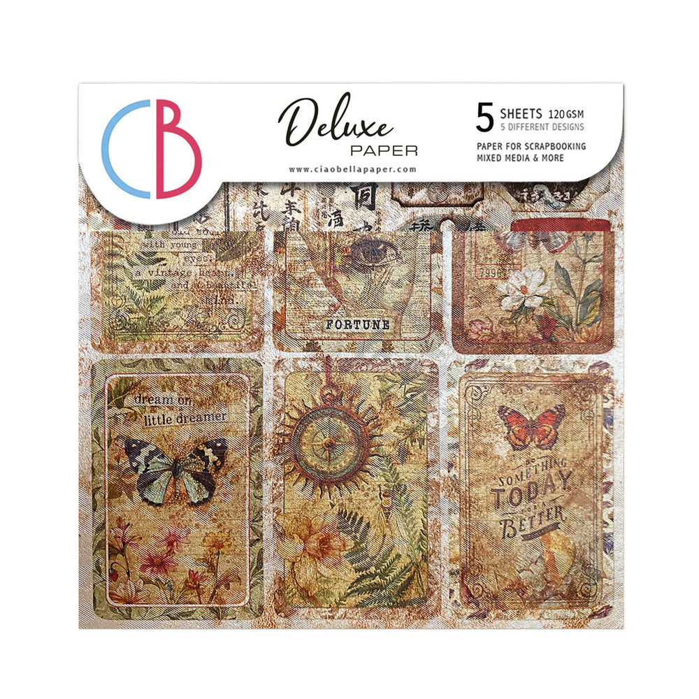 Deluxe Cabinet Of Curiosities Paper Pearl-Copper 6"x6" 5/Pkg