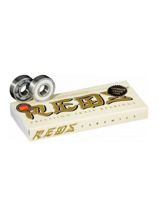 Roulements de skateboard Bones 'Reds' Precision Skate Ceramics - Blanc