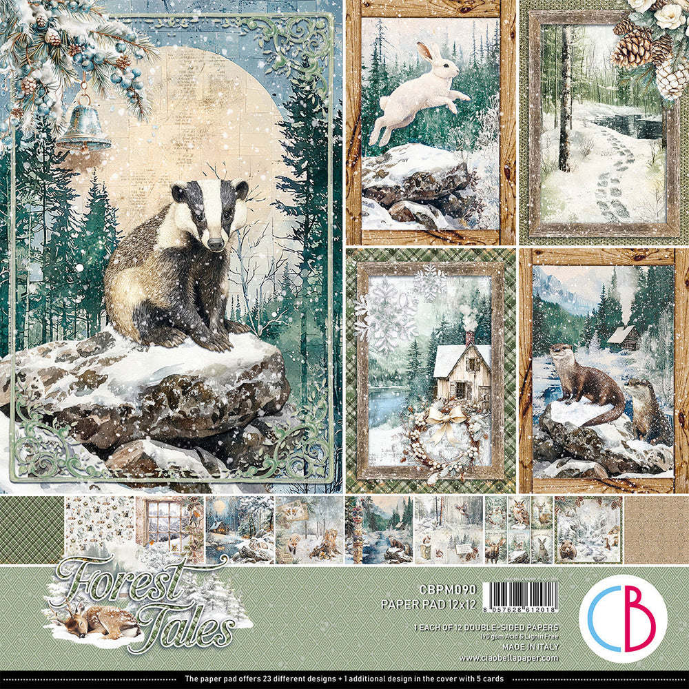 Bloc de papier Forest Tales 30,5x30,5 cm 12/Paquet