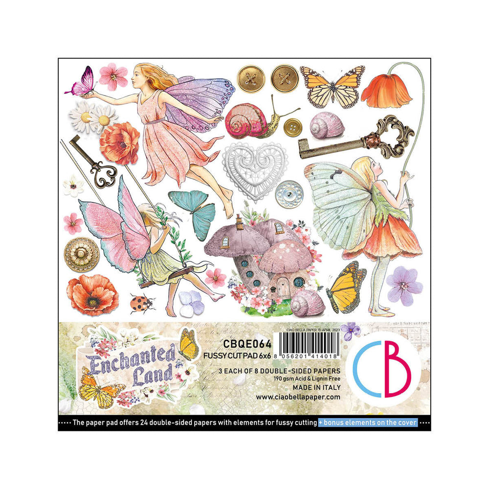 Ciao Bella Enchanted Land Fussy Cut Pad 15x15cm 24 feuilles/paquet