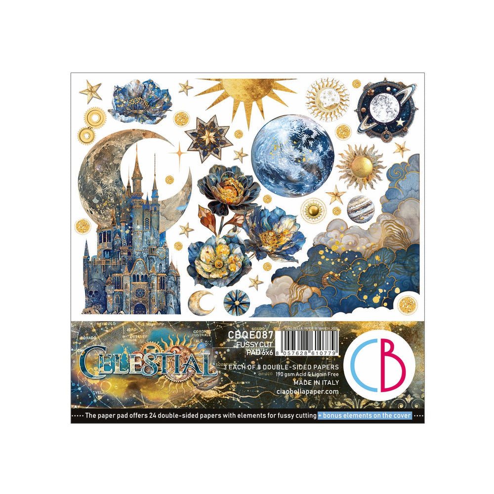 Bloc de Papiers Découpés « Céleste » 6"x6" 24 feuilles/paquet