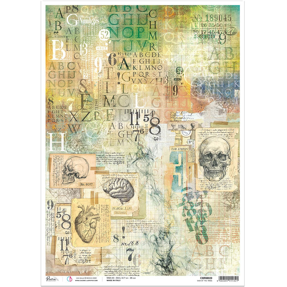 Ciao Bella Rice Paper A3 Sign Of The Times - 3 Sheets — Ecstasy Crafts