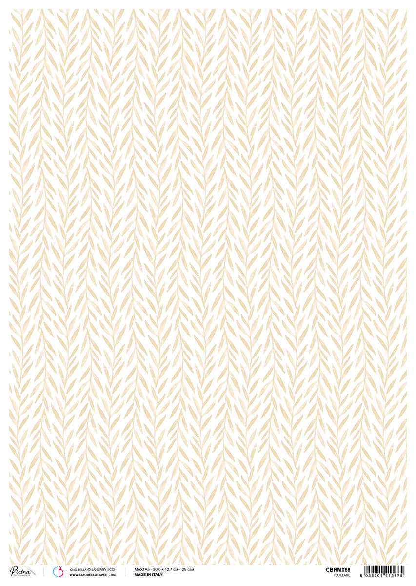 Ciao Bella Rice Paper A3 Piuma Feuillage - 3 Sheets — Ecstasy Crafts