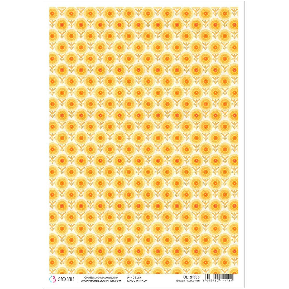 Ciao Bella Papier de riz A4 Révolution florale
