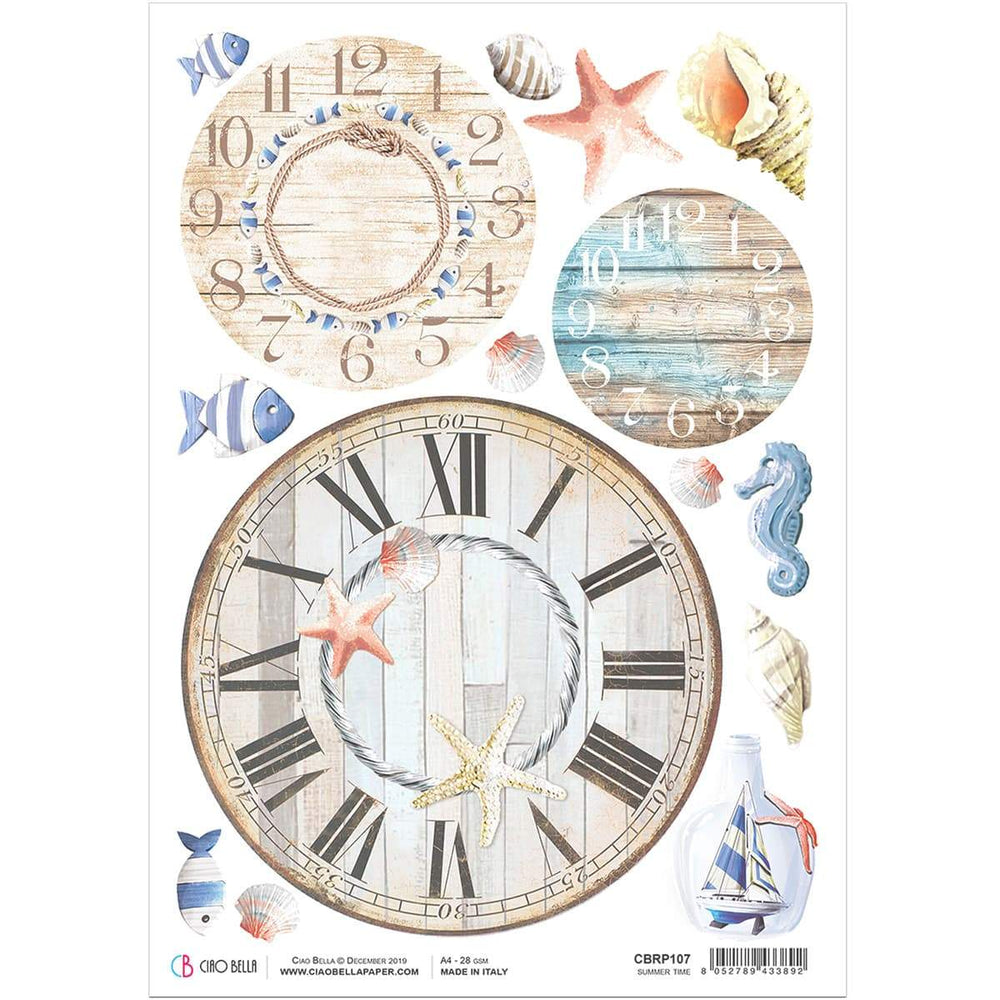 Ciao Bella Rice Paper A4 Summer Time — Ecstasy Crafts