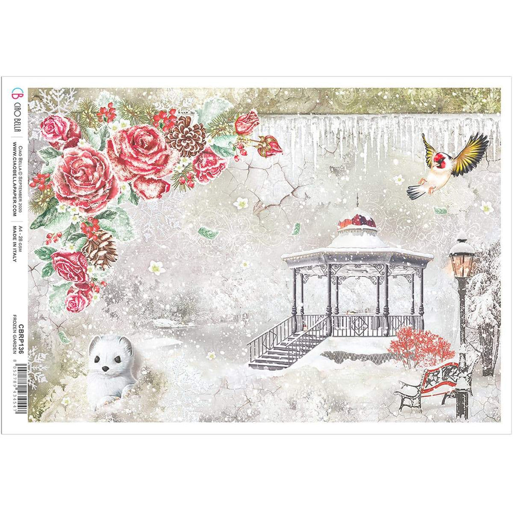 Ciao Bella Papier de Riz A4 Jardin Gelé