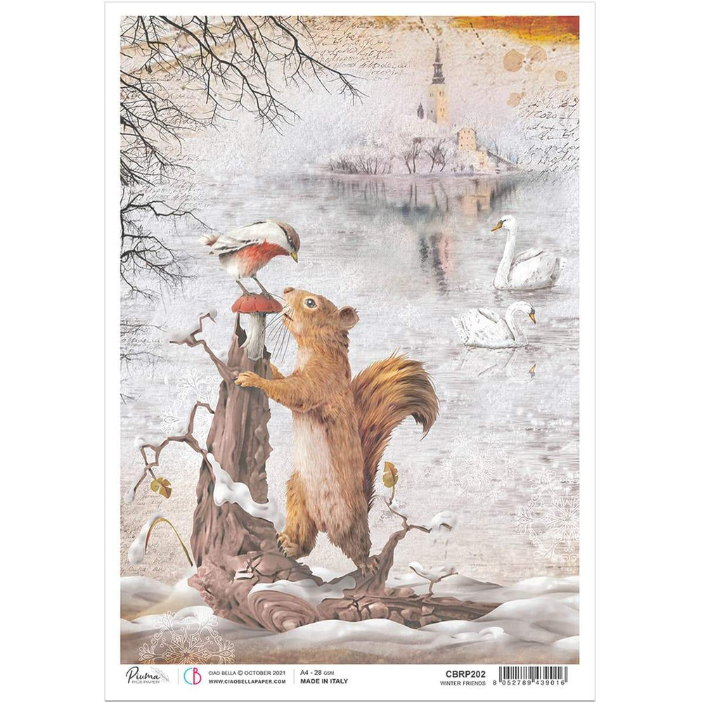 Ciao Bella Papier de Riz A4 Amis de l'Hiver
