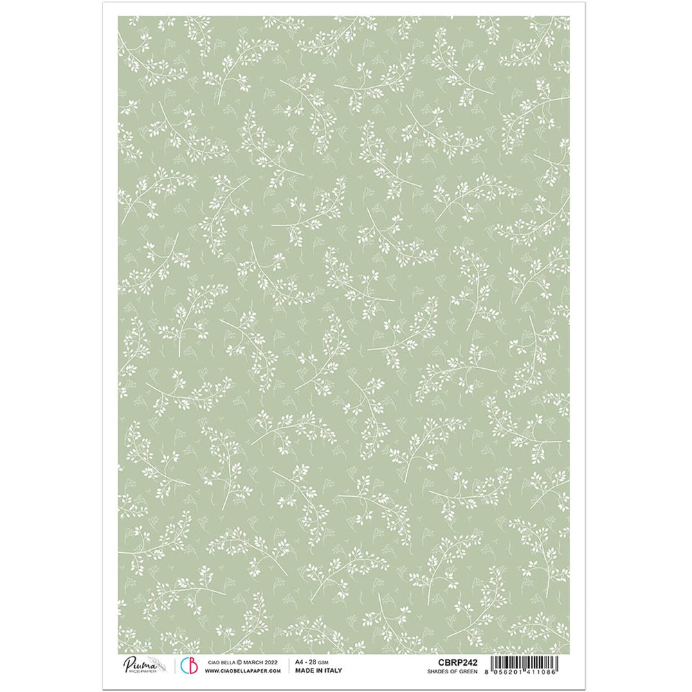Ciao Bella Papier de Riz A4 Nuances de Vert
