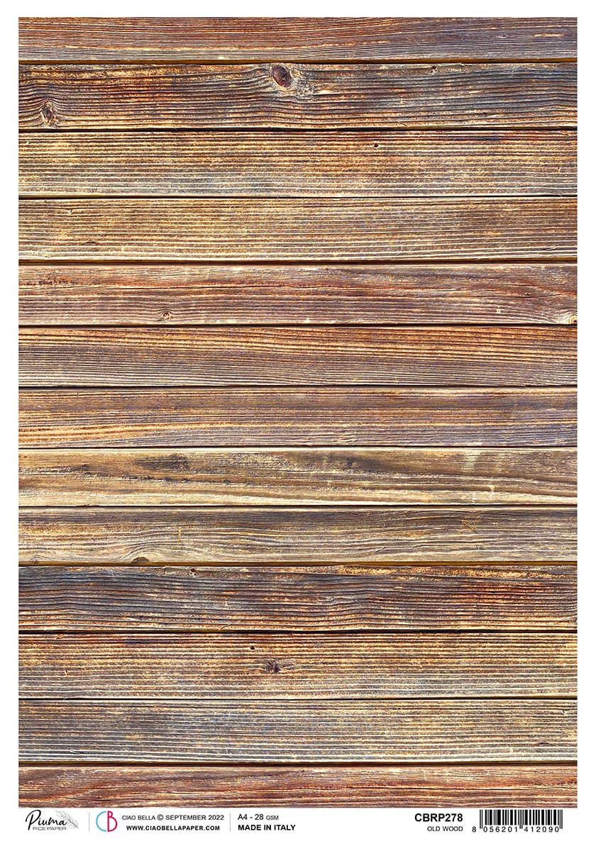 Rice Paper A4 Piuma Old wood - 5 Sheets — Ecstasy Crafts