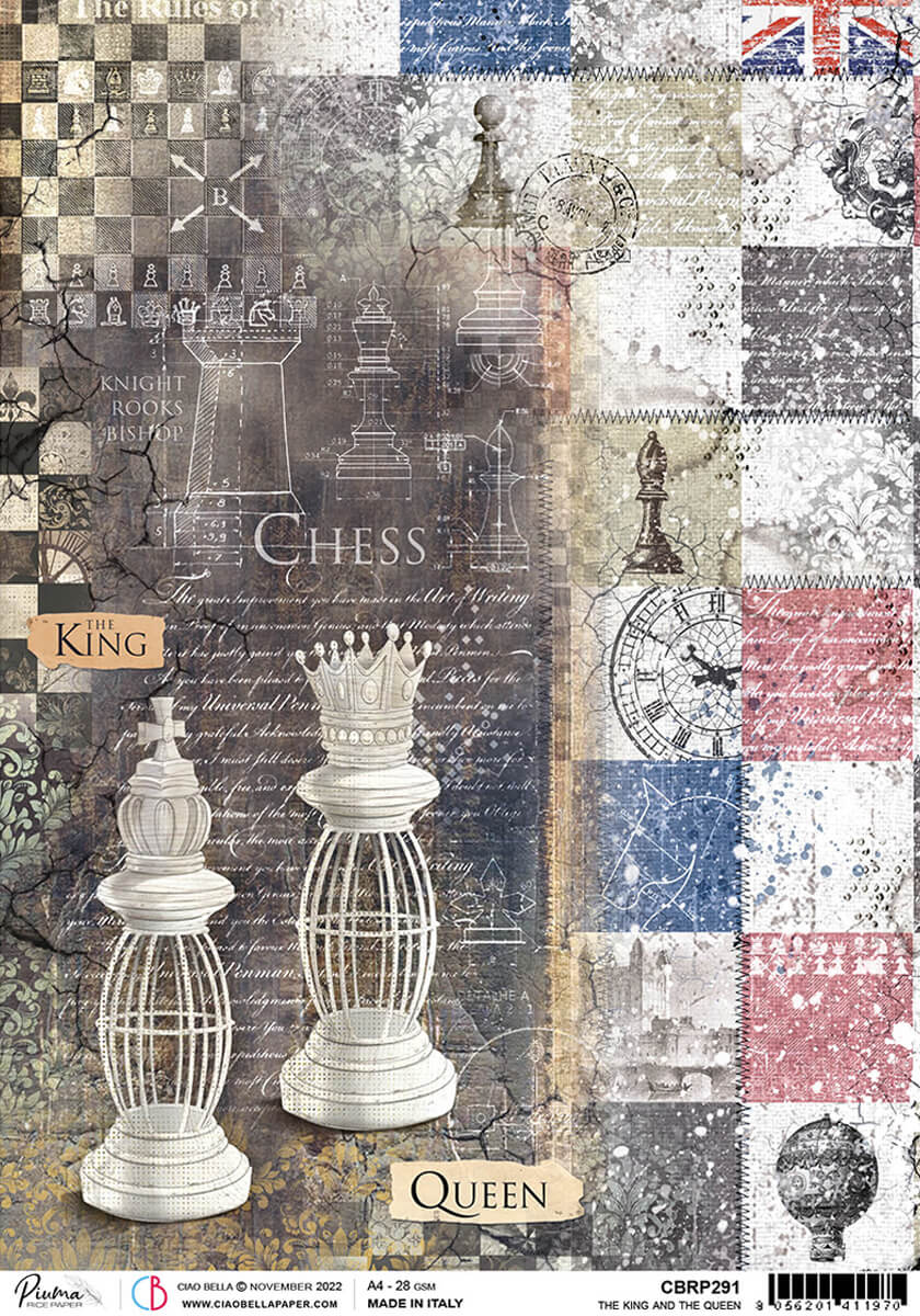 Rice Paper A4 Piuma The King and the Queen - 5 Sheets — Ecstasy Crafts