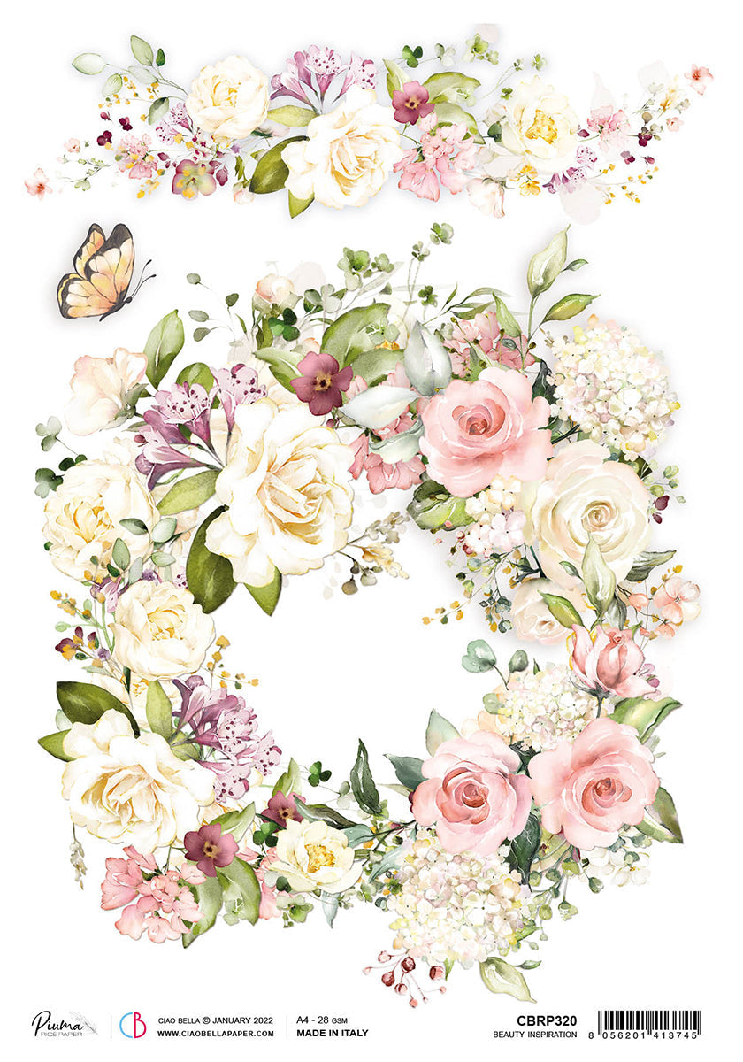 Papier de riz Ciao Bella A4 Piuma Beauty Inspiration - 5 feuilles