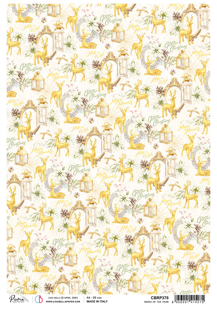 Ciao Bella Papier de Riz A4 Piuma Magic Of The Year - 5 Feuilles