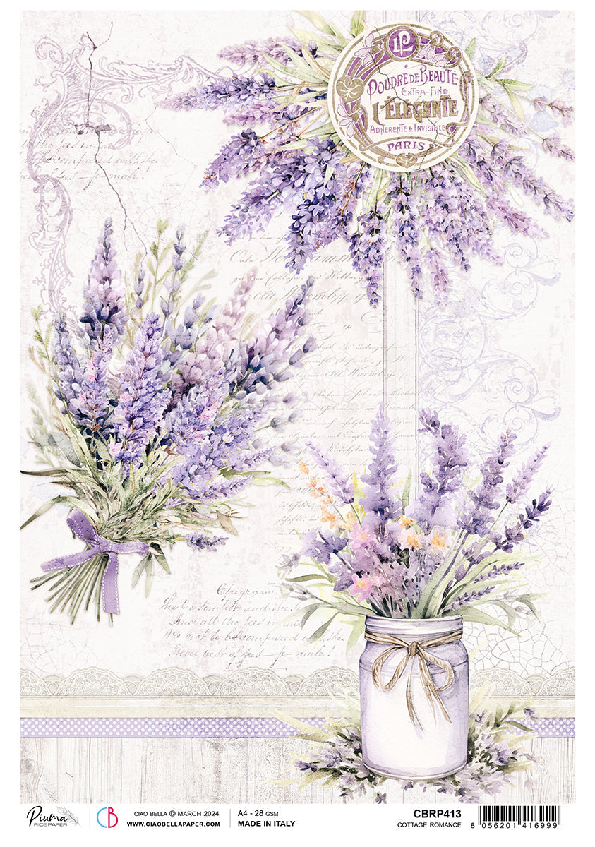 Rice Paper A4 Piuma Cottage Romance - 5 Sheets — Ecstasy Crafts