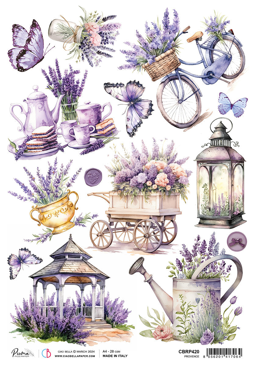 Rice Paper A4 Piuma Provence - 5 Sheets — Ecstasy Crafts