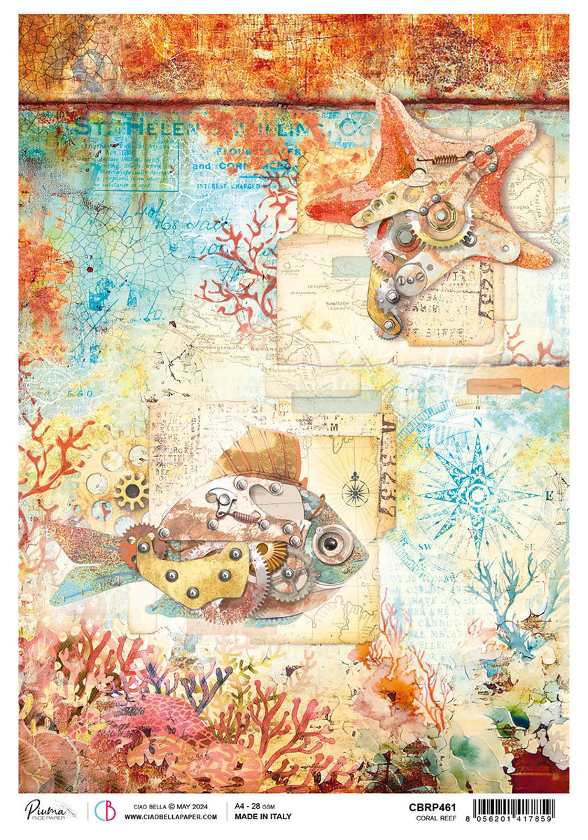 Rice Paper A4 Coral Reef - 5 Sheets — Ecstasy Crafts