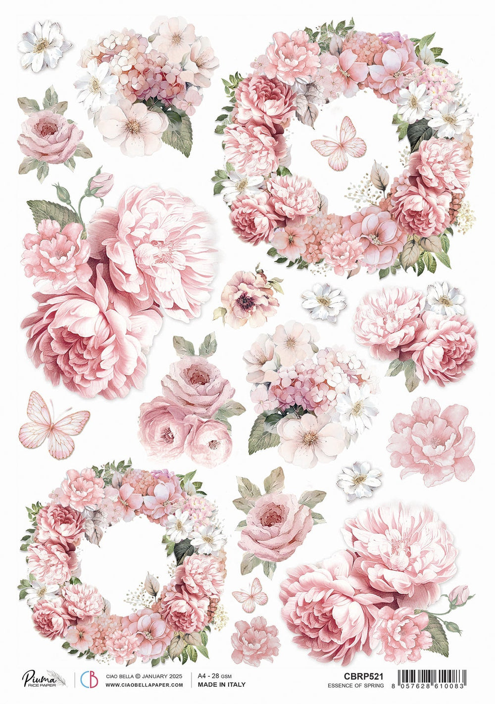 Rice Paper A4 Essence of Spring - 5 Sheets