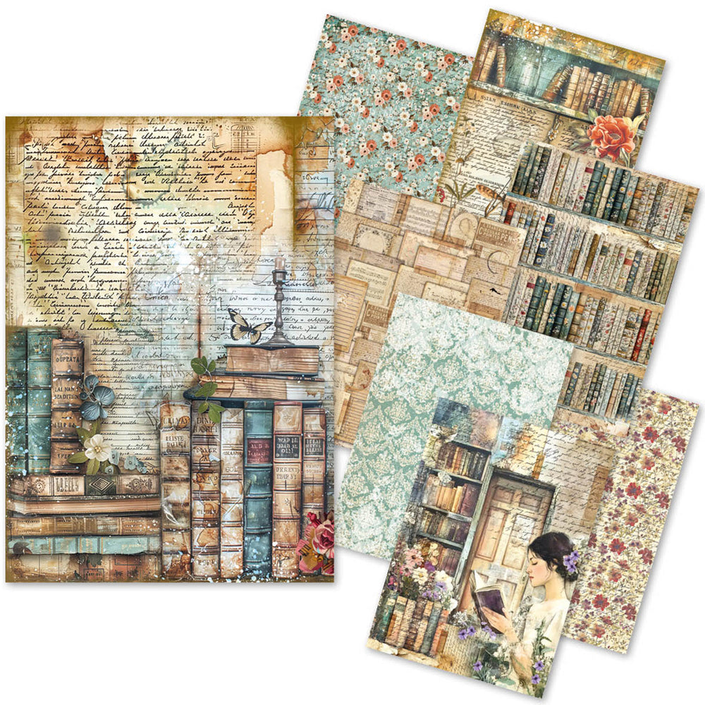Papier de riz A5 ASSORTI 8/Paquet Amoureux des livres