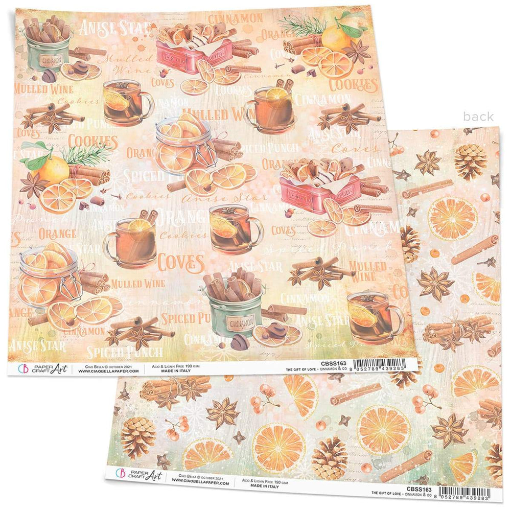Ciao Bella Cinnamon & Co Feuille de papier 30,5 x 30,5 cm 1 feuille