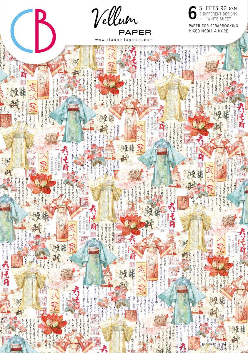 Vellum Land Of The Rising Sun Paper Patterns A4 6/Pkg — Ecstasy Crafts
