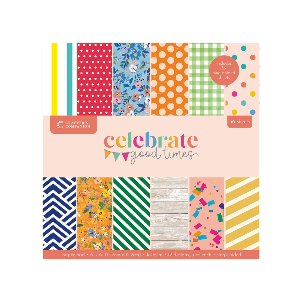 Bloc de papier 15 x 15 cm - Collection Celebrate Good Times de Crafter’s Companion