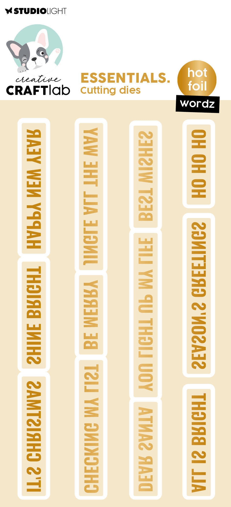 CCL Hot Foil Cutting Die Wordz Essentials 12 PC — Ecstasy Crafts
