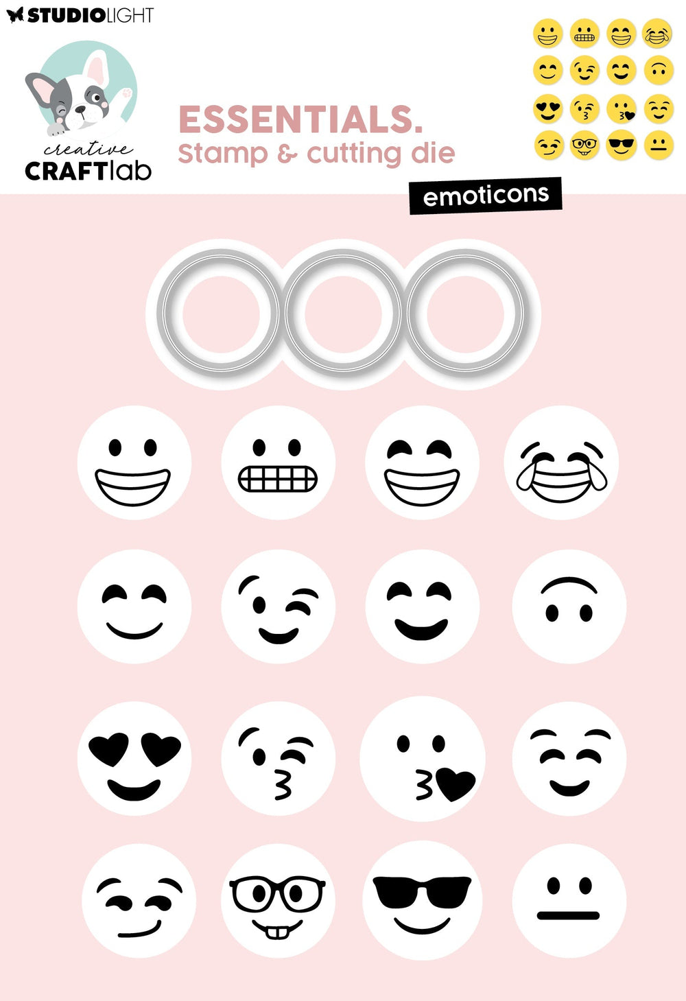 CCL Stamp & Cutting Die Emoticons Essentials 17 Pieces