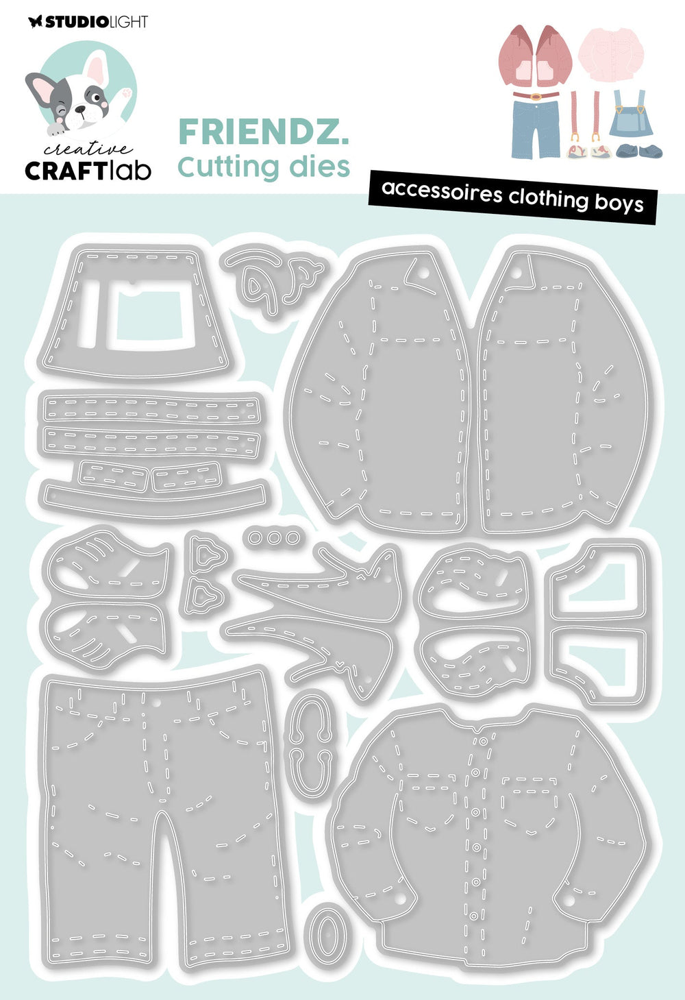 CCL matrices de découpe, accessoires, vêtements, garçons, Friendz, 14 pièces