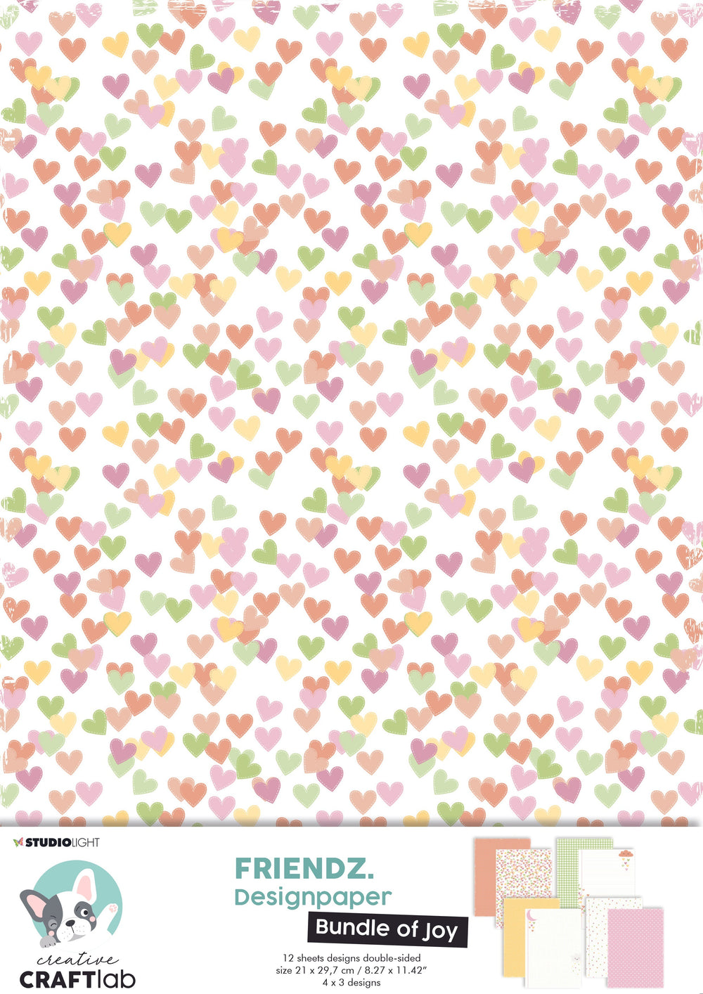 Ensemble de papier CCL Bundle Of Joy Assortment Friendz 210x297x3mm 12 feuilles nr.01