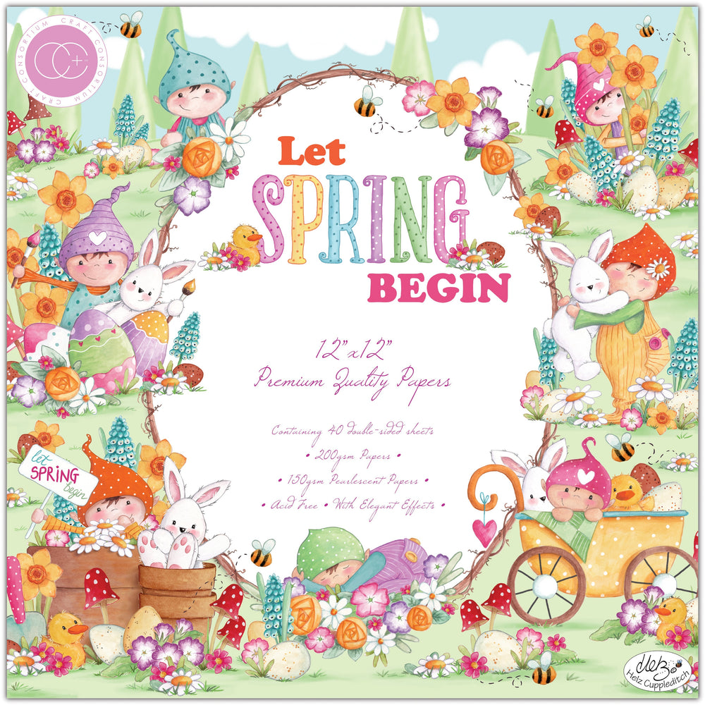 Craft Consortium Que le printemps commence - Bloc de papier 30x30 cm