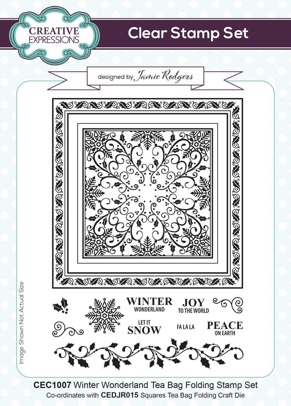 Creative Expressions Jamie Rodgers Winter Wonderland Tea Bag Folding 6 in x 8 in Stamp Set — Ecstasy Crafts