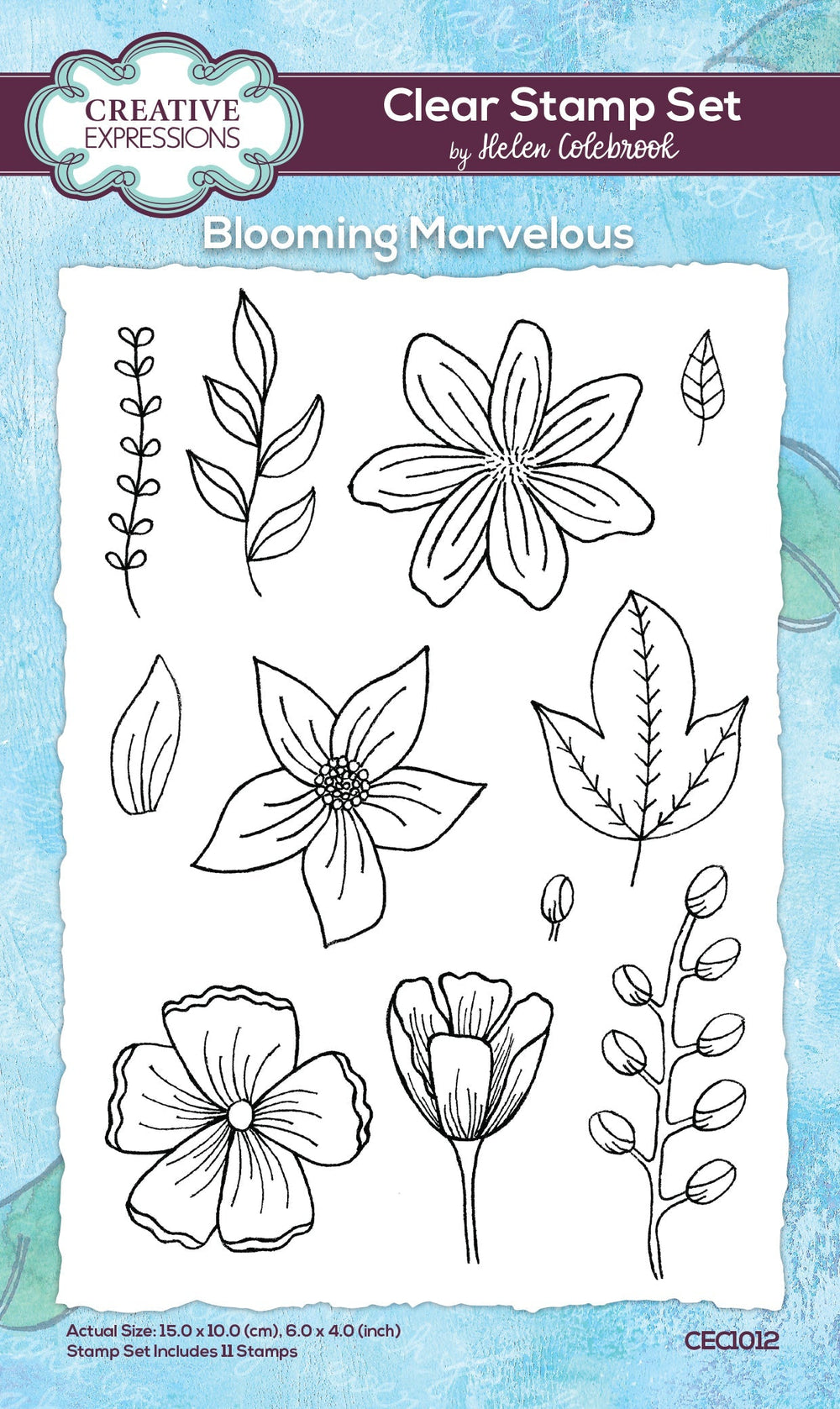 Creative Expressions Helen Colebrook Blooming Marvelous Jeu de tampons transparents de 6 po x 4 po