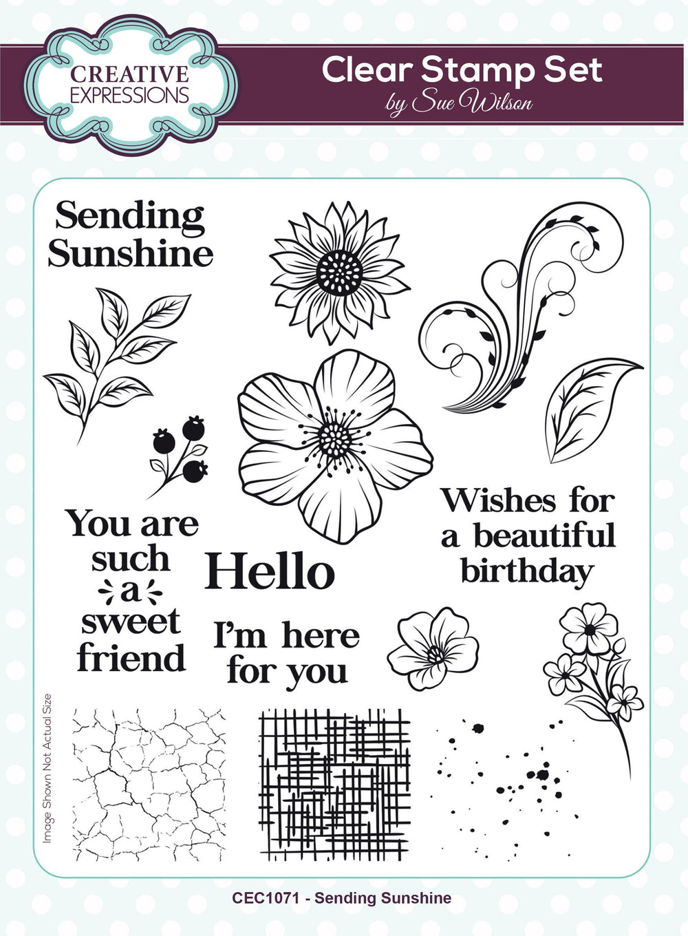 Creative Expressions Sue Wilson Set de Tampons Transparents Sending Sunshine 15,2 cm x 20,3 cm