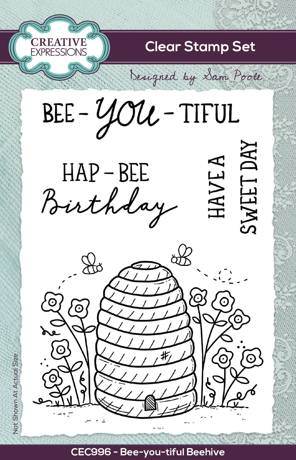 Creative Expressions Sam Poole Bee-you-tiful Beehive 6 po x 4 po Set de Tampons Transparents