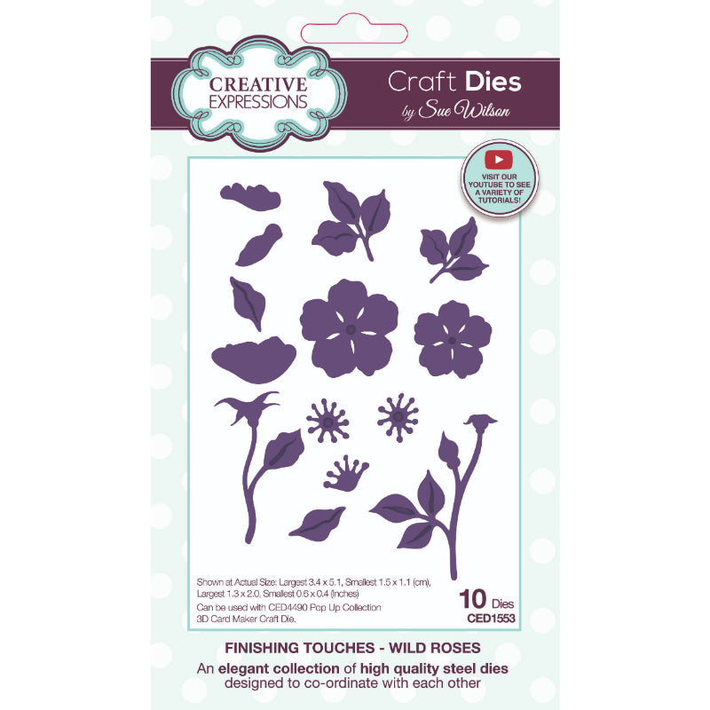 Matrices de découpe Creative Expressions Sue Wilson Finishing Touches Wild Roses