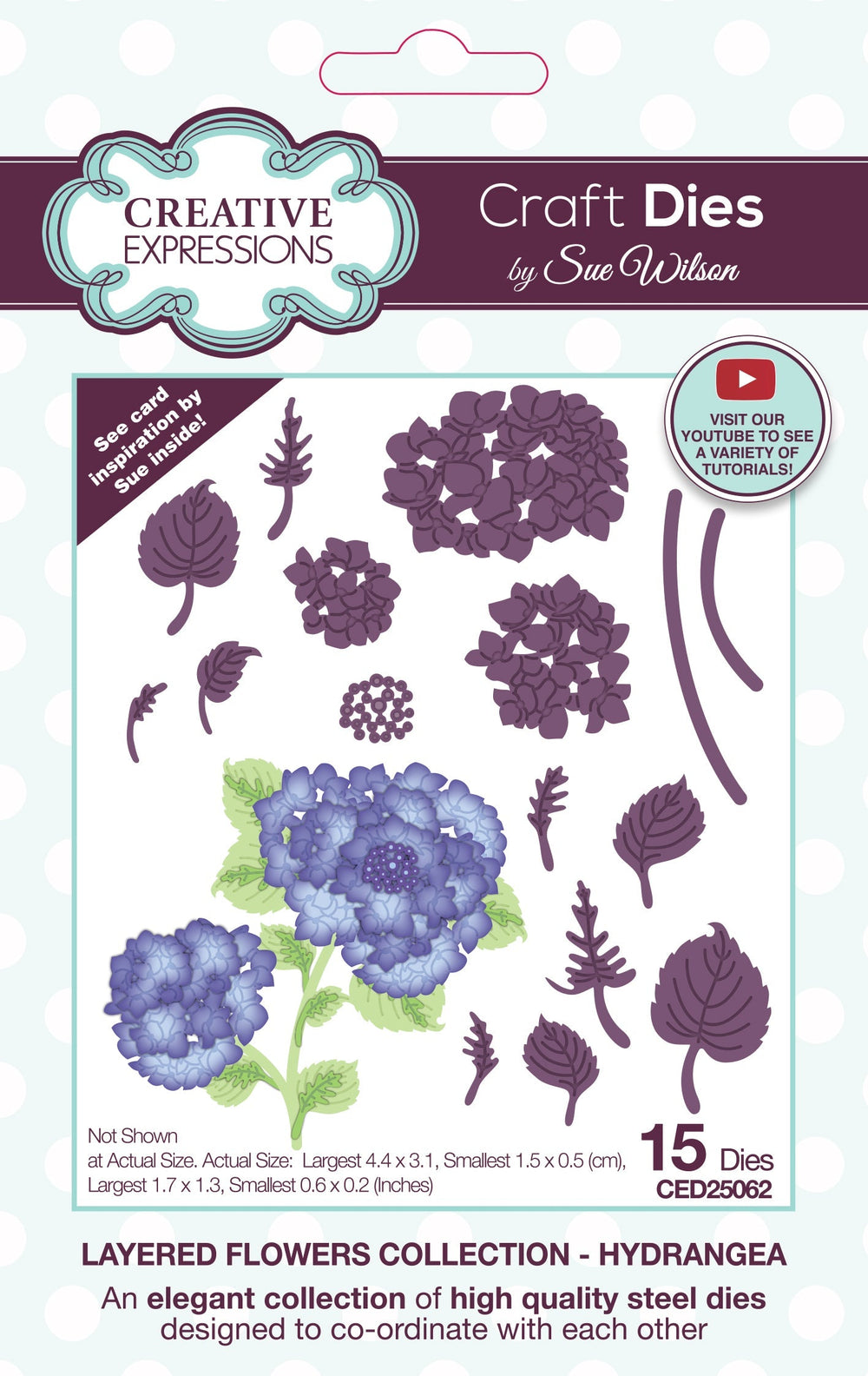 Matrice de découpe Hydrangea de la collection Creative Expressions Sue Wilson Layered Flowers