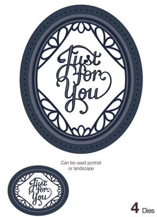 Sue Wilson Dies - Expressions Collection - Ornate Oval - Just for You — Ecstasy Crafts