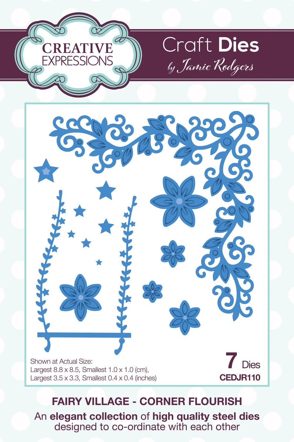 Matrice de découpe Creative Expressions Jamie Rodgers Fairy Village Coin Flore