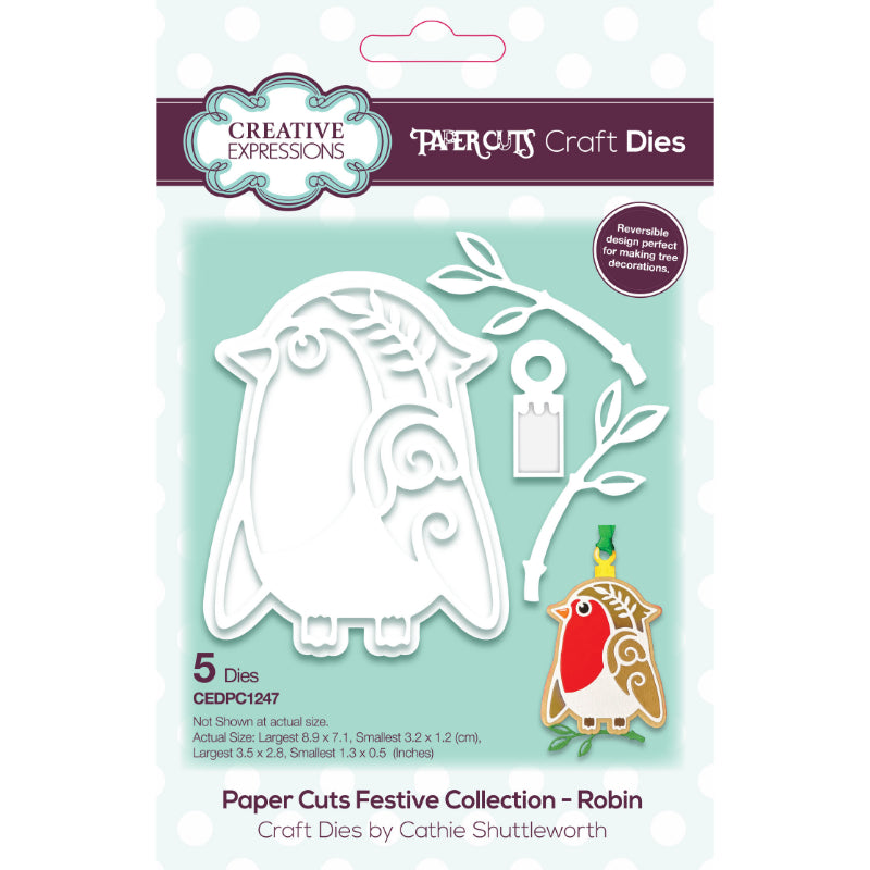 Matrices de coupe Creative Expressions Paper Cuts - Rouge-gorge festif