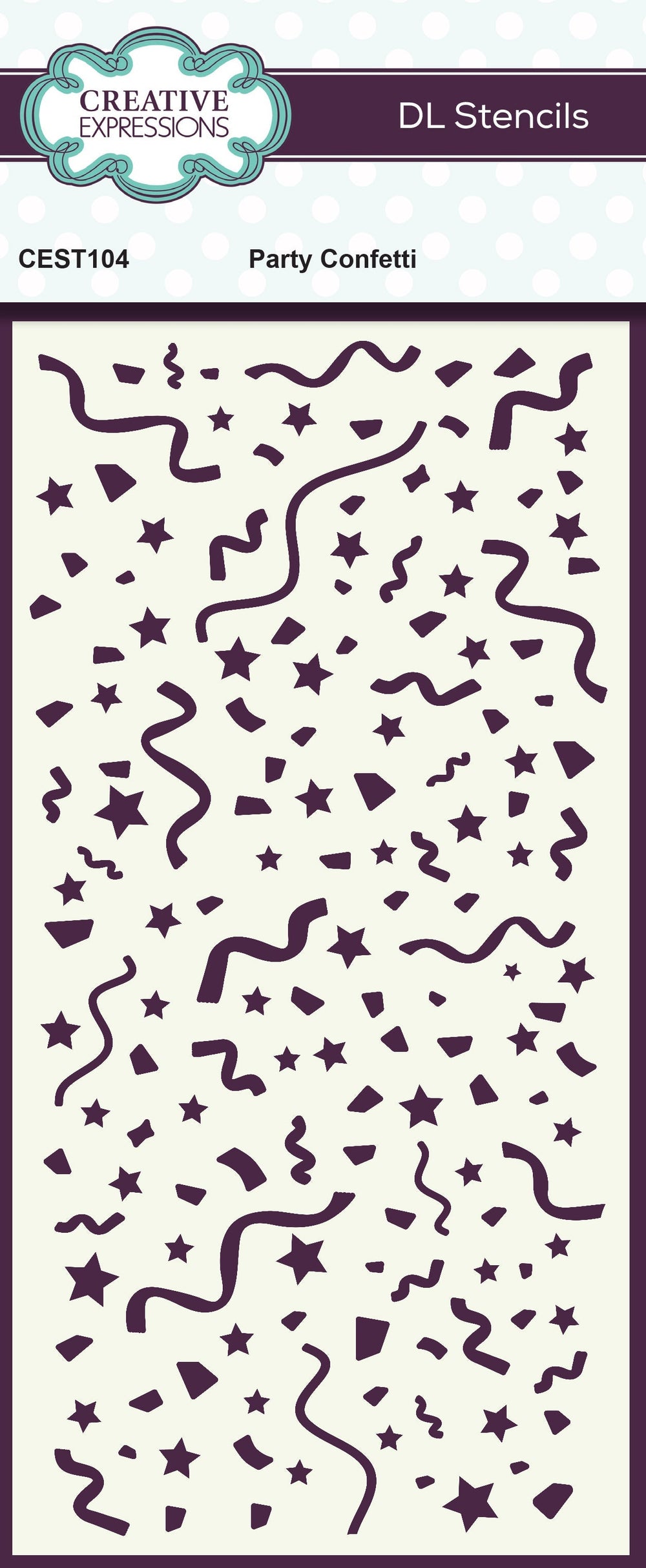 Creative Expressions Pochoir DL Confettis 10,0 x 20,3 cm