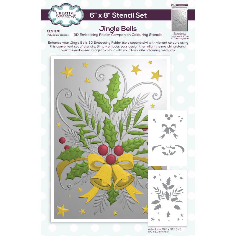 Creative Expressions Pochoir de Coloriage Assorti Clochettes 15,24 cm x 20,32 cm Lot de 2