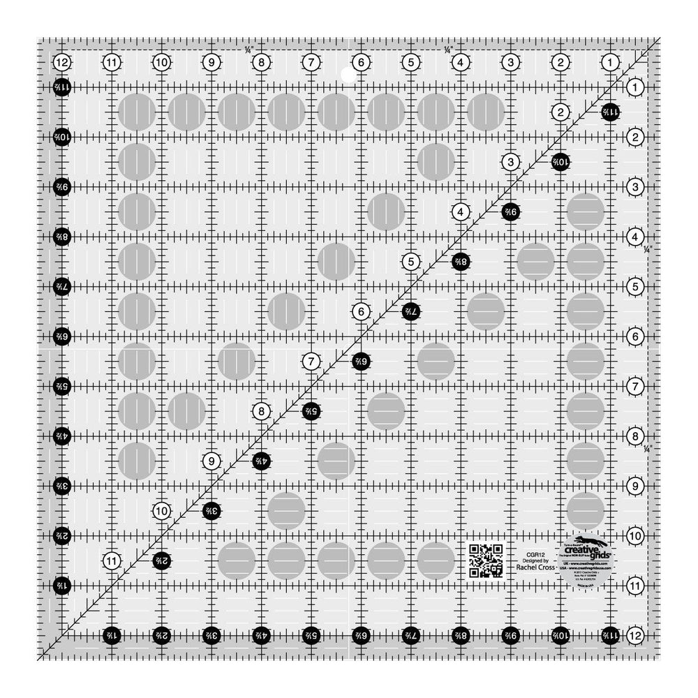 Creative Grids Quilt Ruler 12-1/2in Square — Cottage Quilting Ltd.