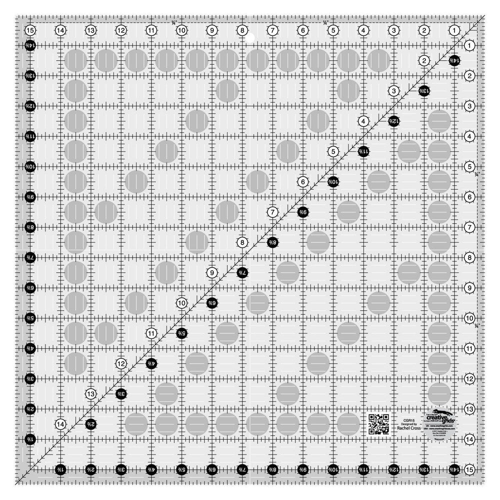 Creative Grids Quilt Ruler 15-1/2in Square — Cottage Quilting Ltd.